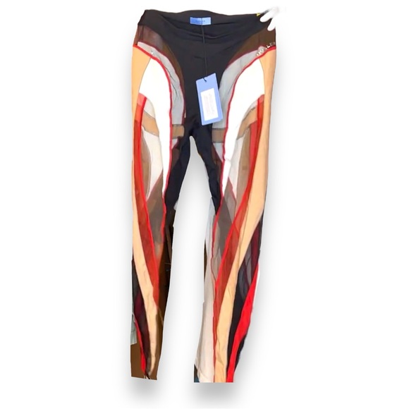 Mugler Sheer Spiral Stirup Legging NWT Sz 46 $990 SOLDOUT - Picture 4 of 5
